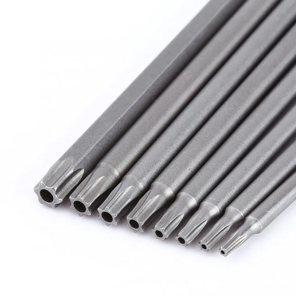 8Pcs 1/4 Inch Hex Magnetic Torx Screwdriver Bit Set Hand Tool 150MM Extra Long T8, T10, T15, T20, T25, T27, T30, T40
8Pcs 1/4 Inch Hex Magnetic Torx Screwdriver Bit Set Hand Tool 150MM Extra Long T8, T10, T15, T20, T25, T27, T30, T40
