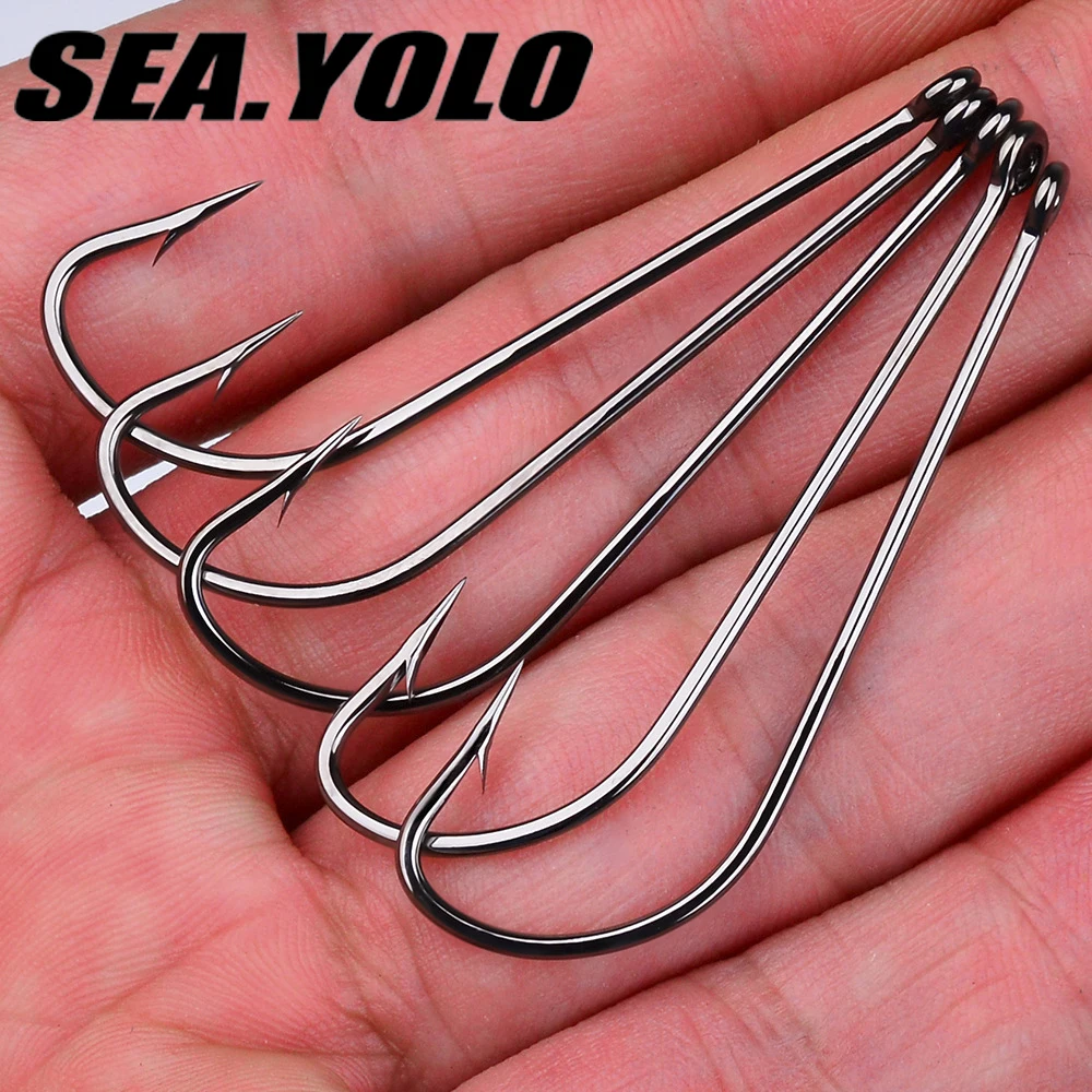 Sea. Yolo 50pcs/pack High Carbon Steel Lure Hook Hole Ring Single Hook Long Handle Barbed Hook Sea Fishing Hook Fishing Gear
Sea. Yolo 50pcs/pack High Carbon Steel Lure Hook Hole Ring Single Hook Long Handle Barbed Hook Sea Fishing Hook Fishing Gear