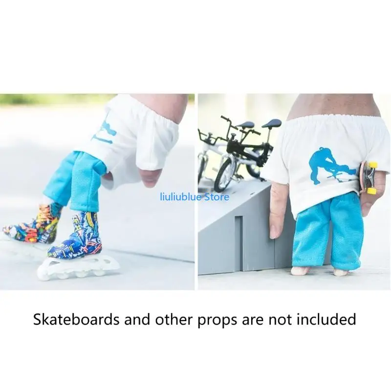 Mini Finger Clothes for Kid Fingertip Pants T-shirt Set Fingerboarding Clothes 62CF
Mini Finger Clothes for Kid Fingertip Pants T-shirt Set Fingerboarding Clothes 62CF