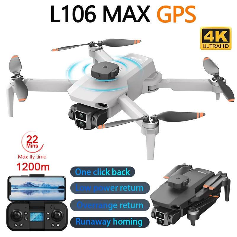 LYZRC L106 MAX GPS Drone 4K Professional HD Dual Camera 5G WIFI Brushless Motor FPV Quadcopter Foldable Aerial Photography Drone
LYZRC L106 MAX GPS Drone 4K Professional HD Dual Camera 5G WIFI Brushless Motor FPV Quadcopter Foldable Aerial Photography Drone