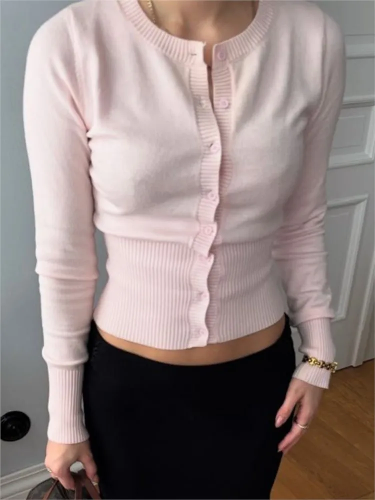 Pink Long Sleeve Knitted Cardigan Women Spring Simple Button Casual Jumper Shoujo Clothes Sweet Cute Preppy Style Sweater Top
Pink Long Sleeve Knitted Cardigan Women Spring Simple Button Casual Jumper Shoujo Clothes Sweet Cute Preppy Style Sweater Top
