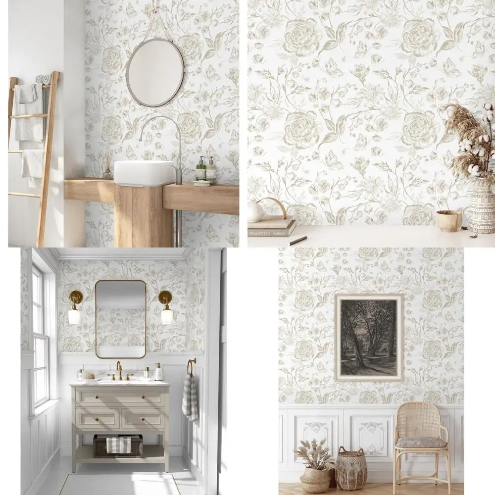 Съемные обои с цветочной вышивкой в стиле бохо — бежево-белый винил для спальни, ванной комнаты, кухни — 17,3 x 787
Съемные обои с цветочной вышивкой в стиле бохо — бежево-белый винил для спальни, ванной комнаты, кухни — 17,3 x 787