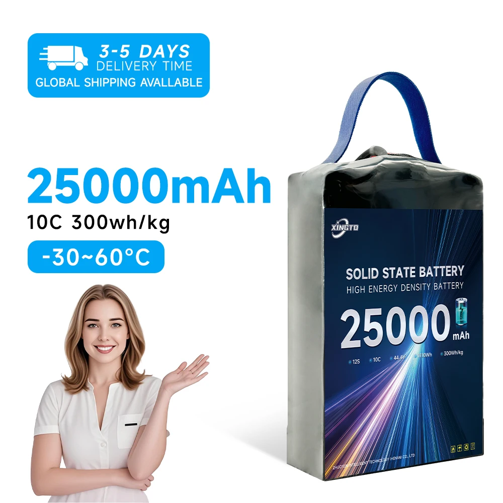 Xingto High Energy Density Semi Solid State 12s 25000mah 10c 300wh/kg Lipo Battery for Uav
Xingto High Energy Density Semi Solid State 12s 25000mah 10c 300wh/kg Lipo Battery for Uav