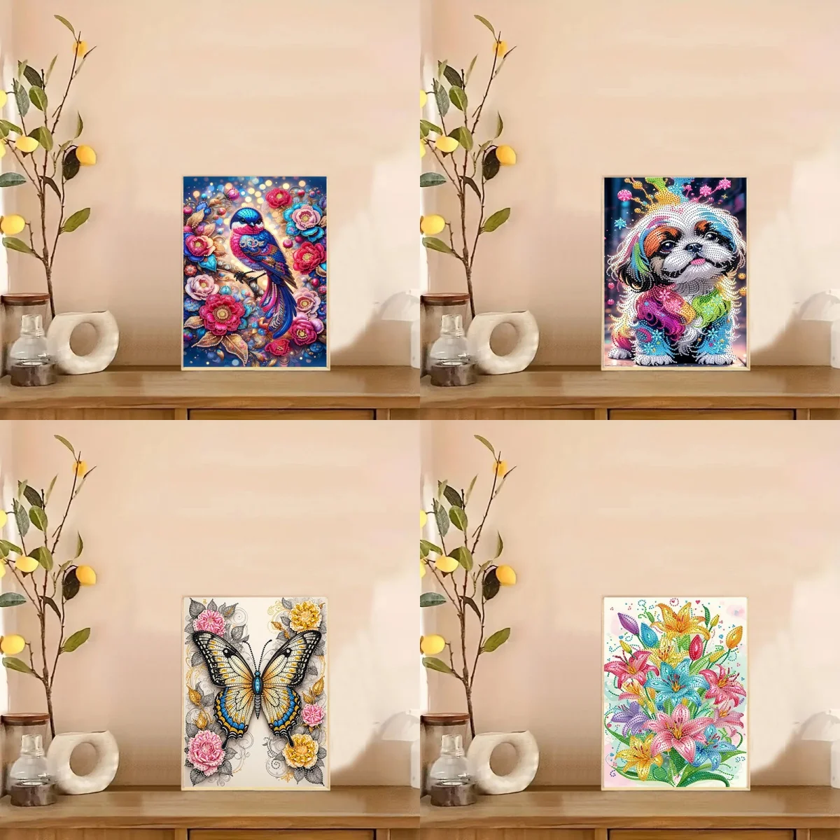 1 набор для алмазной живописи «сделай сам», безрамный, с животными и цветочным узором, подходит для украшения стен и декоративных предметов.
1 набор для алмазной живописи «сделай сам», безрамный, с животными и цветочным узором, подходит для украшения стен и декоративных предметов.