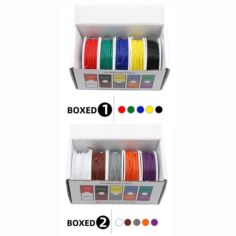 5 Colors Mix Kit UL1007 Wire PVC Insulation Tinned Copper Cable 30 28 26 24 22 20 18 16 AWG Stranded Electrical Line PCB Wire
5 Colors Mix Kit UL1007 Wire PVC Insulation Tinned Copper Cable 30 28 26 24 22 20 18 16 AWG Stranded Electrical Line PCB Wire