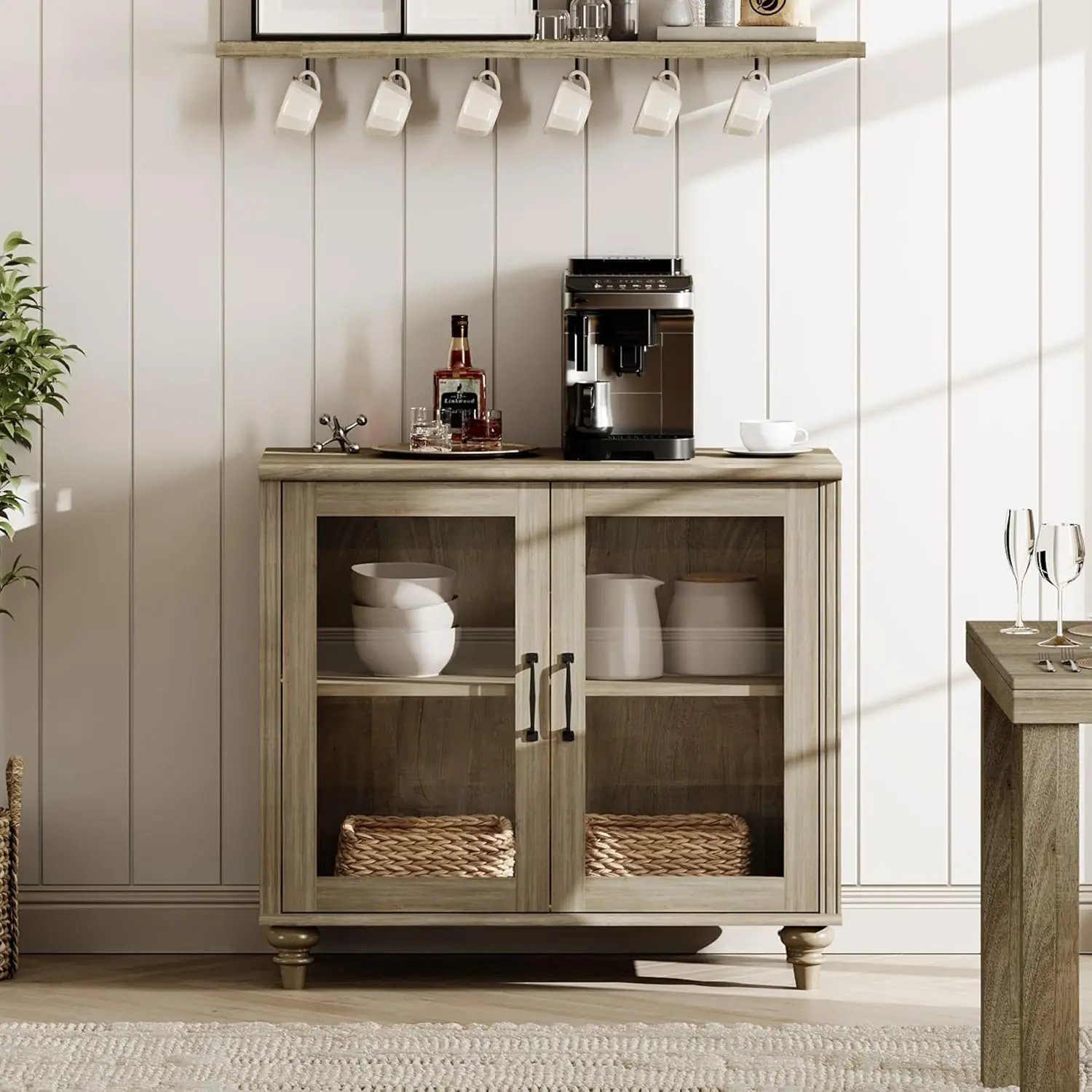 WAMAPT Sideboard Buffet Cabinets with Glass Door, Kitchen Storage Cabinets, Wood Coffee Bar Tables with Adjustable, Customized
WAMAPT Sideboard Buffet Cabinets with Glass Door, Kitchen Storage Cabinets, Wood Coffee Bar Tables with Adjustable, Customized