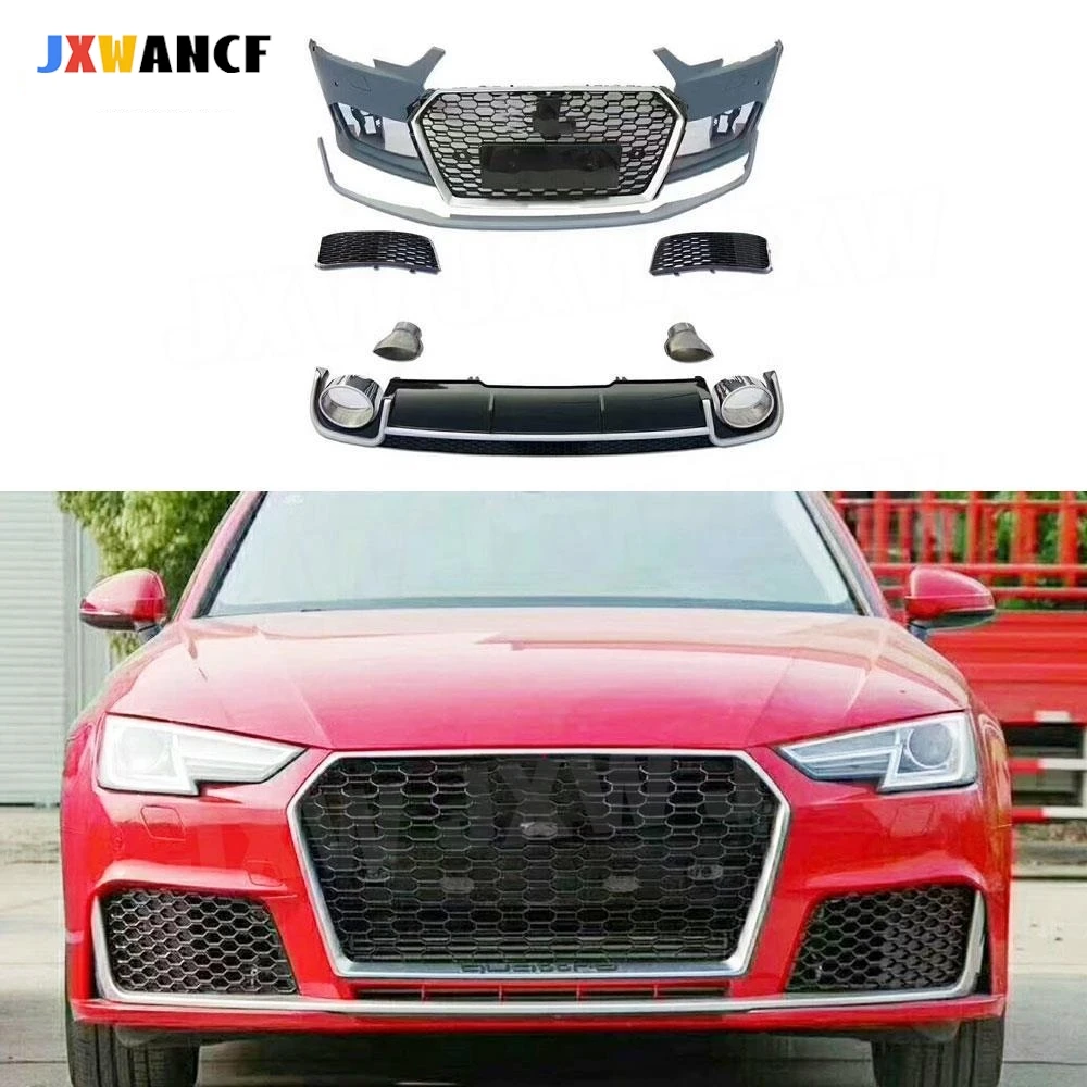 JXWANCF PP Body Kit Car Auto Front Bumper Rear Diffuser Exhaust Pipes Racing Grills For Audi A4 RS4 2016 2017 2018
JXWANCF PP Body Kit Car Auto Front Bumper Rear Diffuser Exhaust Pipes Racing Grills For Audi A4 RS4 2016 2017 2018