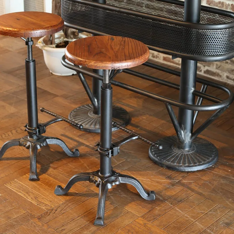 Industrial style retro lifting solid wood bar chair B & B cafe creative light luxury bar stool home front desk iron chair
Industrial style retro lifting solid wood bar chair B & B cafe creative light luxury bar stool home front desk iron chair