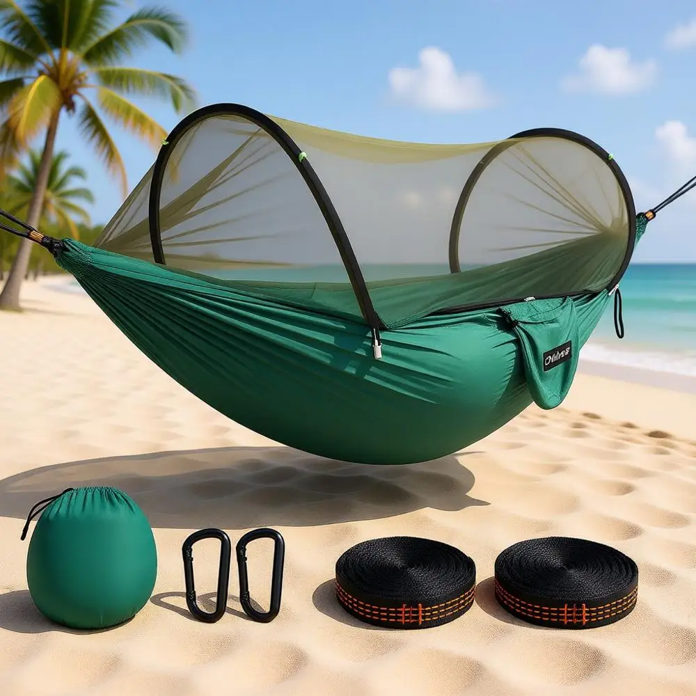 Ultra Lightweight Camping Hammock with 660lbs Capacity, Breathable & Quick-Drying, Includes 2 Carabiners & Tree Slings for Backp
Ultra Lightweight Camping Hammock with 660lbs Capacity, Breathable & Quick-Drying, Includes 2 Carabiners & Tree Slings for Backp