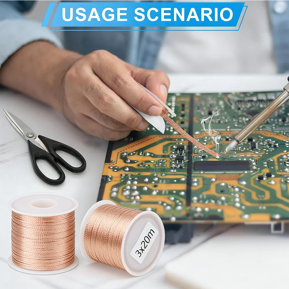 Soldering Wick with Flat Woven Copper Desoldering Braid Strip No Clean Flux Easy Damage-Free Solder Removal 65 Foot Solder Wick
Soldering Wick with Flat Woven Copper Desoldering Braid Strip No Clean Flux Easy Damage-Free Solder Removal 65 Foot Solder Wick