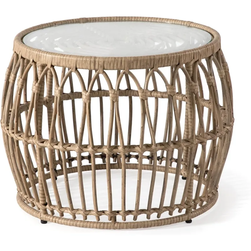 Ysar Boho Круглый журнальный столик из ротанга для улицы с столешницей из закаленного стекла диаметром 5 мм, всепогодной и устойчивой к ржавчине мебель для патио
Ysar Boho Круглый журнальный столик из ротанга для улицы с столешницей из закаленного стекла диаметром 5 мм, всепогодной и устойчивой к ржавчине мебель для патио