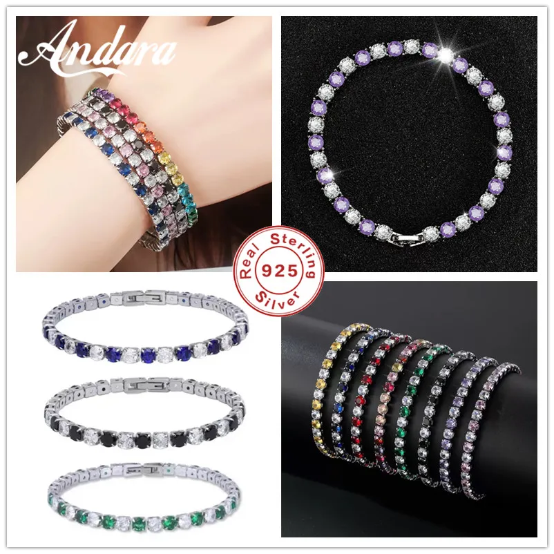 925 Sterling Silver Jewelry 16cm-21cm Tennis Bracelet 4mm Colored Zircon Party Wedding Gift Women's Sterling Silver Bracelet
925 Sterling Silver Jewelry 16cm-21cm Tennis Bracelet 4mm Colored Zircon Party Wedding Gift Women's Sterling Silver Bracelet