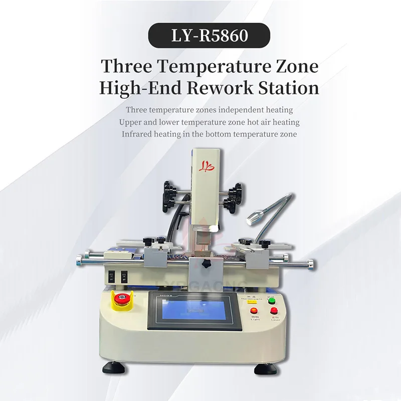 LY-R5860/R5860C BGA Rework Station 4800W with 3 Zones Hot Air for Laptop Motherboard Chip Repair Laser Align & CCD System Option
LY-R5860/R5860C BGA Rework Station 4800W with 3 Zones Hot Air for Laptop Motherboard Chip Repair Laser Align & CCD System Option