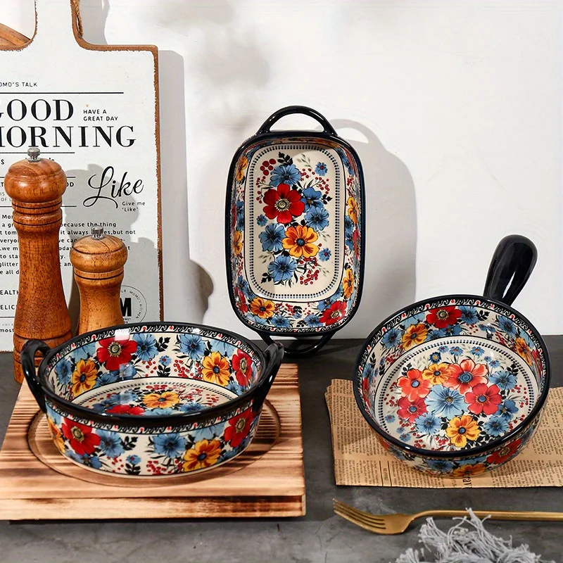 Honey Picked Red Flower Double Handle Bowl Ceramic Oven Safe Soup Bowl Home Kitchenware
Honey Picked Red Flower Double Handle Bowl Ceramic Oven Safe Soup Bowl Home Kitchenware