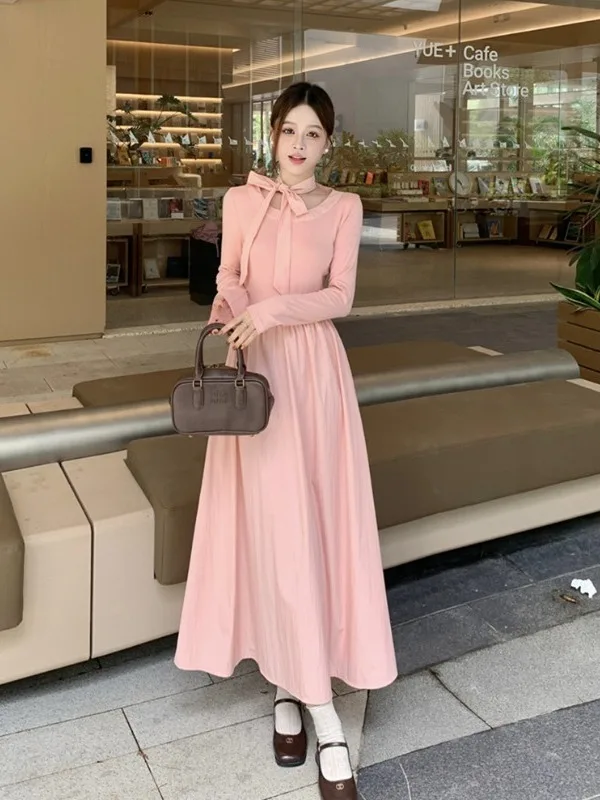plus Size Women's Sweet Style Pink Necktie Dress Waist Cinching Belly Covering Base Layer Autumn New Fashion Knitted Long Dress
plus Size Women's Sweet Style Pink Necktie Dress Waist Cinching Belly Covering Base Layer Autumn New Fashion Knitted Long Dress