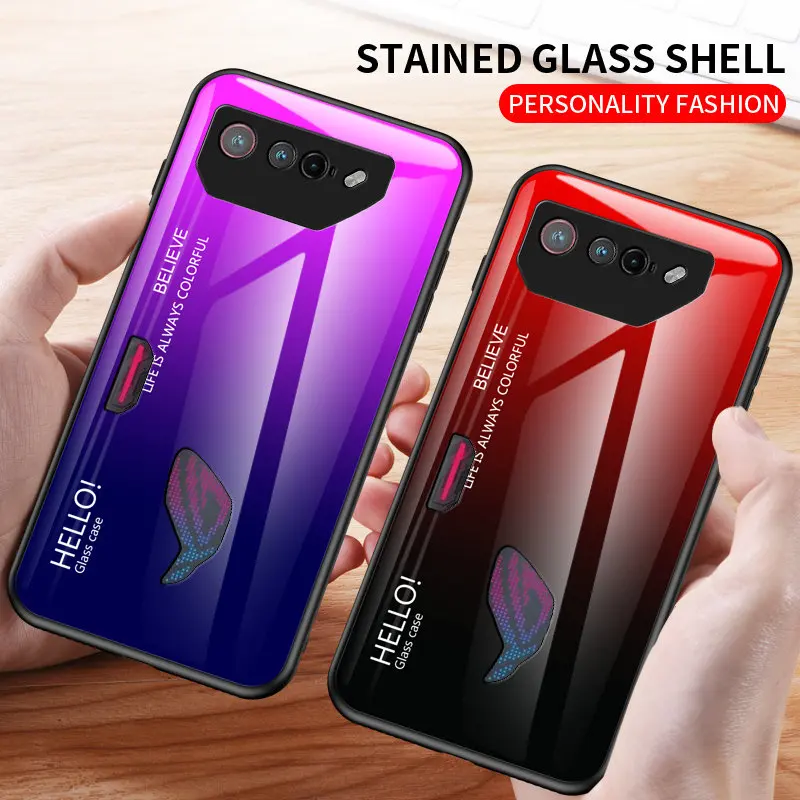 For Asus Rog Phone 7 Rog7 Case Gradient Tempered Glass Back Cover Hard Phone Case Soft Bumper for Asus ROG Phone 7 Rogphone7 5G
For Asus Rog Phone 7 Rog7 Case Gradient Tempered Glass Back Cover Hard Phone Case Soft Bumper for Asus ROG Phone 7 Rogphone7 5G