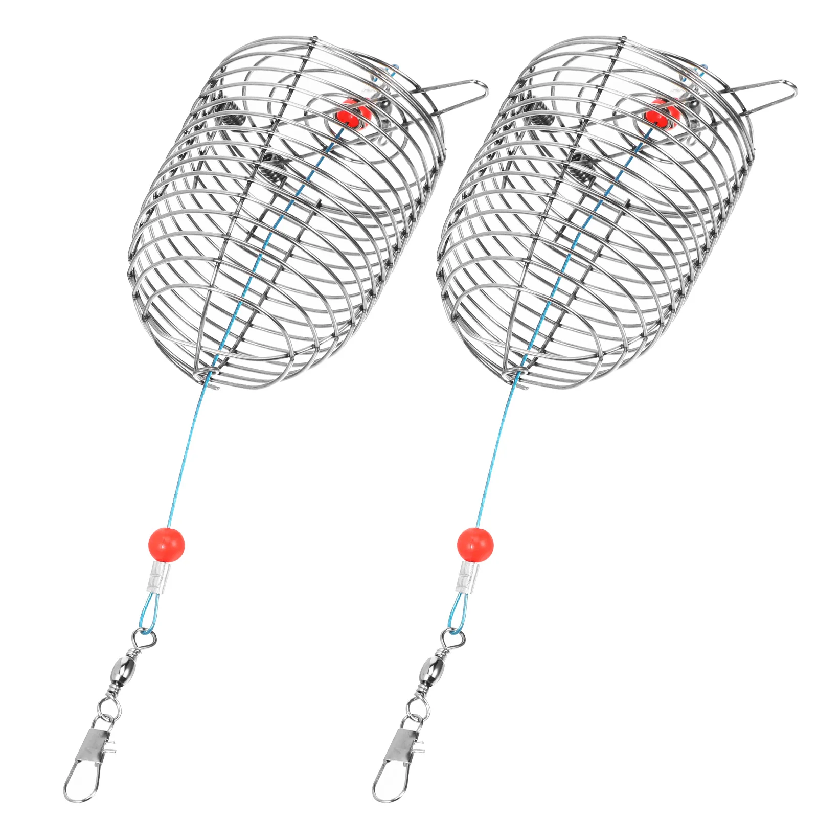 2 pcs Stainless Steel Bait Cage Feeder for Fishing Lure Tackle Basket Trap Gear Durable Spring Lid Cages with Two Springs Bottom
2 pcs Stainless Steel Bait Cage Feeder for Fishing Lure Tackle Basket Trap Gear Durable Spring Lid Cages with Two Springs Bottom