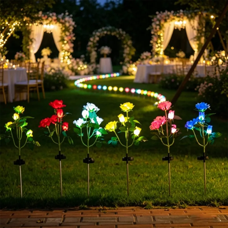 1PC Solar 5-Head Rose Flower Lawn Lamp Outdoor Decoration LED Light Landscape Lightting for Garden Lawn Yard Path Graveyard
1PC Solar 5-Head Rose Flower Lawn Lamp Outdoor Decoration LED Light Landscape Lightting for Garden Lawn Yard Path Graveyard