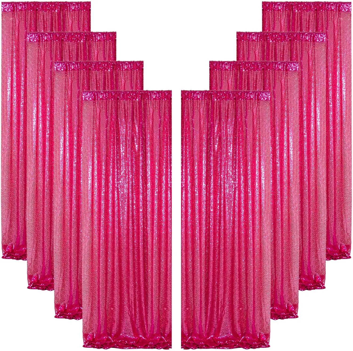 8 Pcs-2ftx8ft Fuchsia Sequin Backdrop for Wedding/Party Decoration Fuchsia Curtain Background
8 Pcs-2ftx8ft Fuchsia Sequin Backdrop for Wedding/Party Decoration Fuchsia Curtain Background