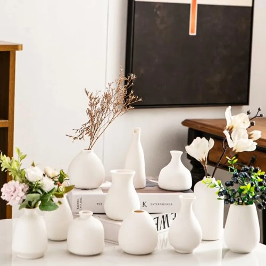 Ceramic Bud Vases, White Mini Vase Set of 11, Small Pottery Vases for Flowers Mini Ceramic Vases for Pampas Grass Vase Bulk for
Ceramic Bud Vases, White Mini Vase Set of 11, Small Pottery Vases for Flowers Mini Ceramic Vases for Pampas Grass Vase Bulk for