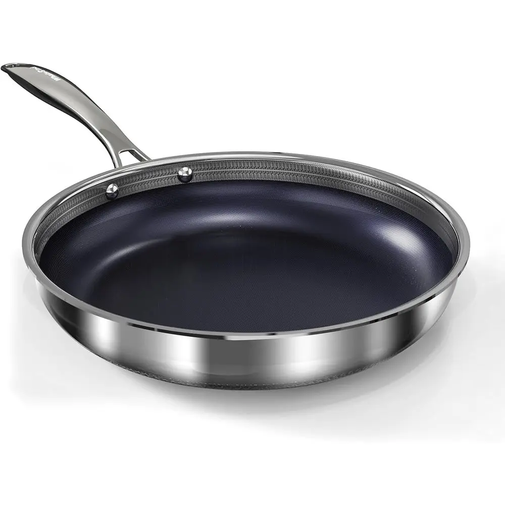 Гибридная антипригарная сковорода 10 дюймов, 3-слойная из нержавеющей стали, с 2-слойным покрытием, без PTFE и PFOA, твердость 9H, можно мыть в посудомоечной машине
Гибридная антипригарная сковорода 10 дюймов, 3-слойная из нержавеющей стали, с 2-слойным покрытием, без PTFE и PFOA, твердость 9H, можно мыть в посудомоечной машине