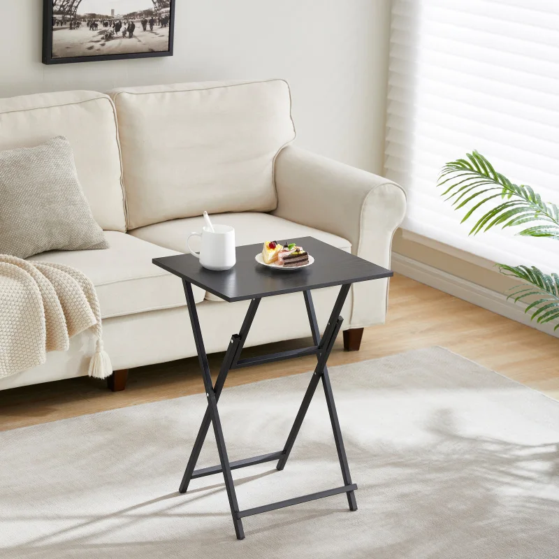 2-Piece Folding TV Tray Table No Assembly Required Portable Sofa Side Table Industrial Snack Table For Small Spaces (Black)
2-Piece Folding TV Tray Table No Assembly Required Portable Sofa Side Table Industrial Snack Table For Small Spaces (Black)