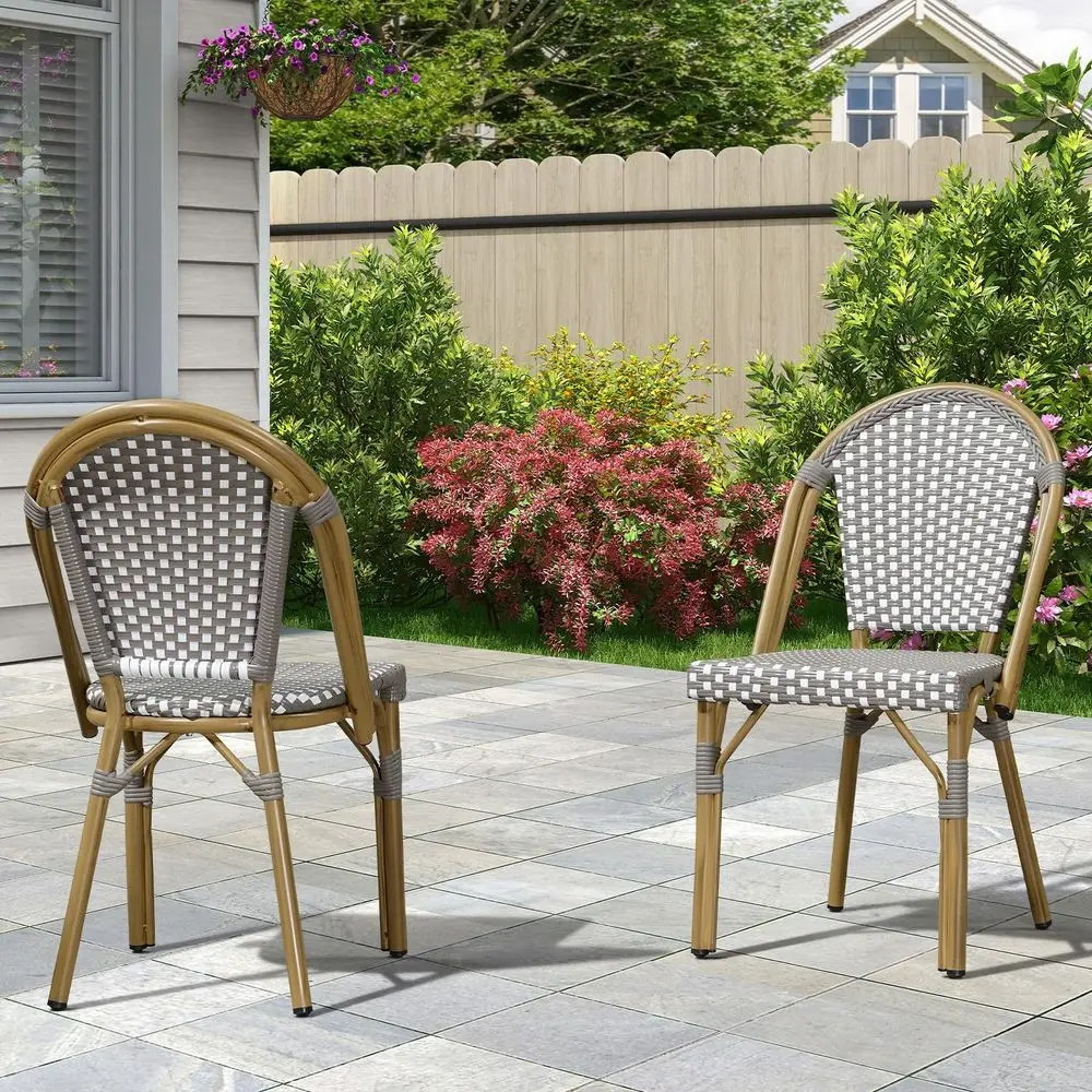 Bistro Chair Set of 2 French HandWoven Wicker Chairs for Outdoor Patio Porch Garden Indoor, Bamboo Print Finish, Grey, Dining C
Bistro Chair Set of 2 French HandWoven Wicker Chairs for Outdoor Patio Porch Garden Indoor, Bamboo Print Finish, Grey, Dining C