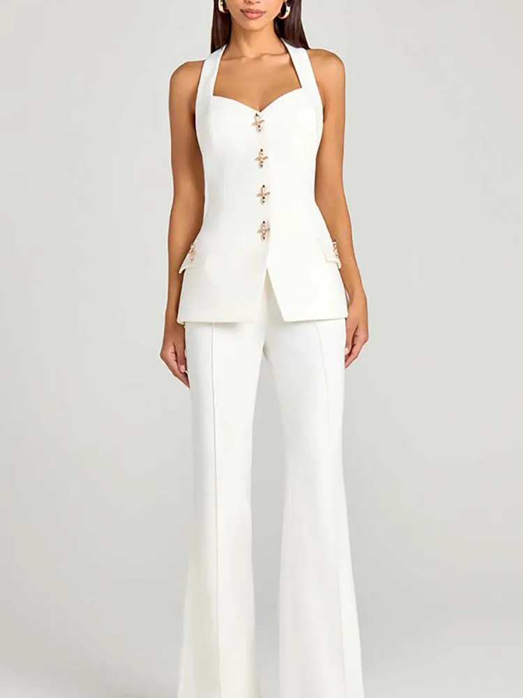 Повседневные однотонные комплекты из двух предметов для поездок на работу, новое летнее пальто с v-образным вырезом и длинными рукавами, прямые брюки, сексуальный тонкий женский наряд на пуговицах
Повседневные однотонные комплекты из двух предметов для поездок на работу, новое летнее пальто с v-образным вырезом и длинными рукавами, прямые брюки, сексуальный тонкий женский наряд на пуговицах