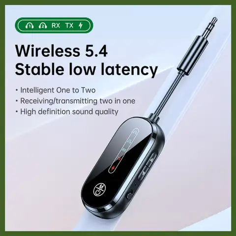 Airplane Bluetooth-Compatible 5.4 Adapter 3.5mm Supports 2 AirPods Or Headphones Wireless Audio Transmitter Wireless BT Receiver