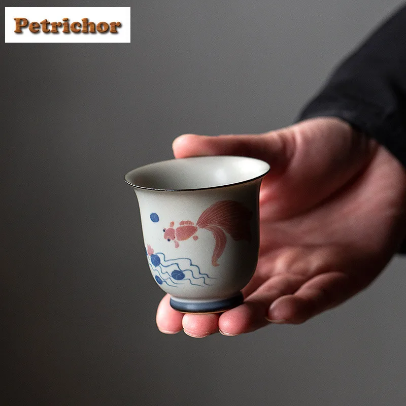 65ML Hand-painted Koi Fish Teacup Elegant Tea Bowl Single Cups Tea-tasting Meditation Cup Chazhan Master Cups Chinese Tea Set
65ML Hand-painted Koi Fish Teacup Elegant Tea Bowl Single Cups Tea-tasting Meditation Cup Chazhan Master Cups Chinese Tea Set