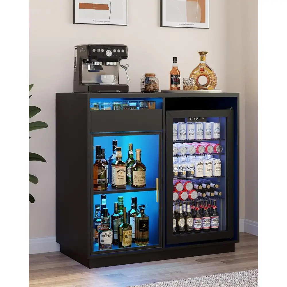 LED-Illuminated Mini Fridge Cabinet with Power Outlets, Glass Door, Ideal for Wine & Liquor Storage in Living or Dining Rooms, B
LED-Illuminated Mini Fridge Cabinet with Power Outlets, Glass Door, Ideal for Wine & Liquor Storage in Living or Dining Rooms, B