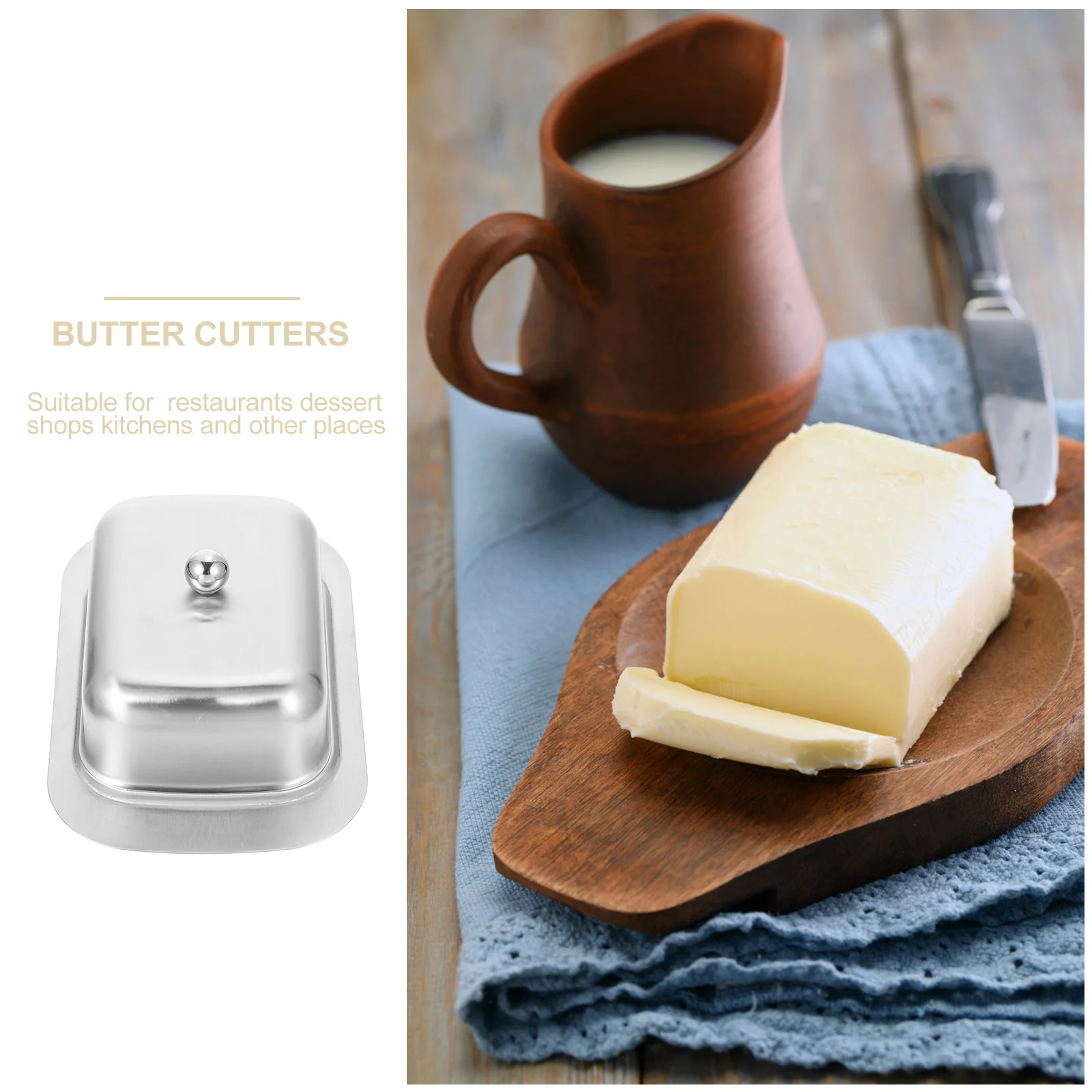 1Pcs Butter Dish Cover High Quality Stainless Steel Plate Fashionable Butter Holder for Kitchen Storage Food Serving Plate
1Pcs Butter Dish Cover High Quality Stainless Steel Plate Fashionable Butter Holder for Kitchen Storage Food Serving Plate