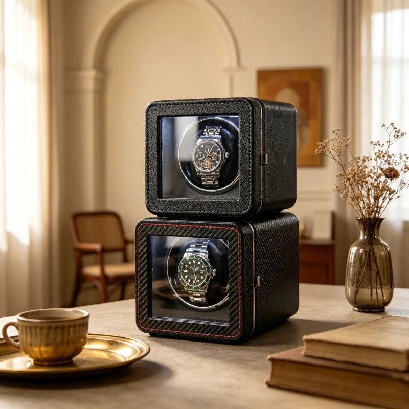 Leather Watch Winder Box with Lid Automatic Rotator Silent Anti-Magnetic Dustproof Storage Display Case for Mechanical Watches
Leather Watch Winder Box with Lid Automatic Rotator Silent Anti-Magnetic Dustproof Storage Display Case for Mechanical Watches