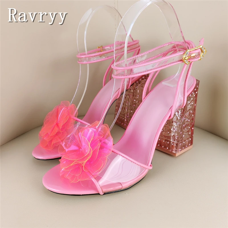 Прозрачные сандалии из ПВХ с розовым цветком для женщин, роскошный дизайн, женские свадебные туфли на массивном высоком каблуке с кристаллами
Прозрачные сандалии из ПВХ с розовым цветком для женщин, роскошный дизайн, женские свадебные туфли на массивном высоком каблуке с кристаллами