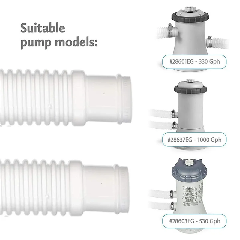 6PCS Pool Hoses for Above Ground Pools, 1.25inch Diameter 59inch Long Pump Hose Compatible for Pump Model 607, 637
6PCS Pool Hoses for Above Ground Pools, 1.25inch Diameter 59inch Long Pump Hose Compatible for Pump Model 607, 637
