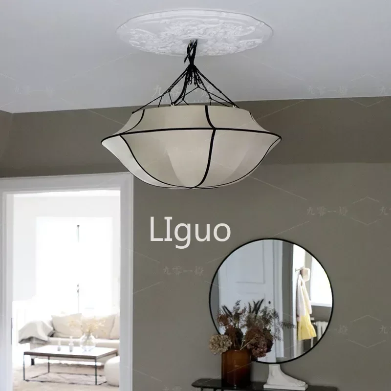 Nordic Retro Fabric Chandelier French Medieval Living Room Bedroom Chandelier Dining Room Homestay Tea Room Pendant Lamp Decorat
Nordic Retro Fabric Chandelier French Medieval Living Room Bedroom Chandelier Dining Room Homestay Tea Room Pendant Lamp Decorat