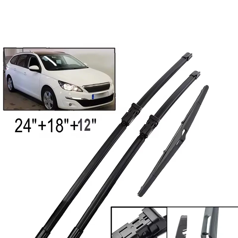 Wiper Front & Rear Wiper Blades Set For Peugeot 308SW T9 308 Estate 2014 - 2020 Windshield Windscreen Window 24"18"12"
Wiper Front & Rear Wiper Blades Set For Peugeot 308SW T9 308 Estate 2014 - 2020 Windshield Windscreen Window 24"18"12"