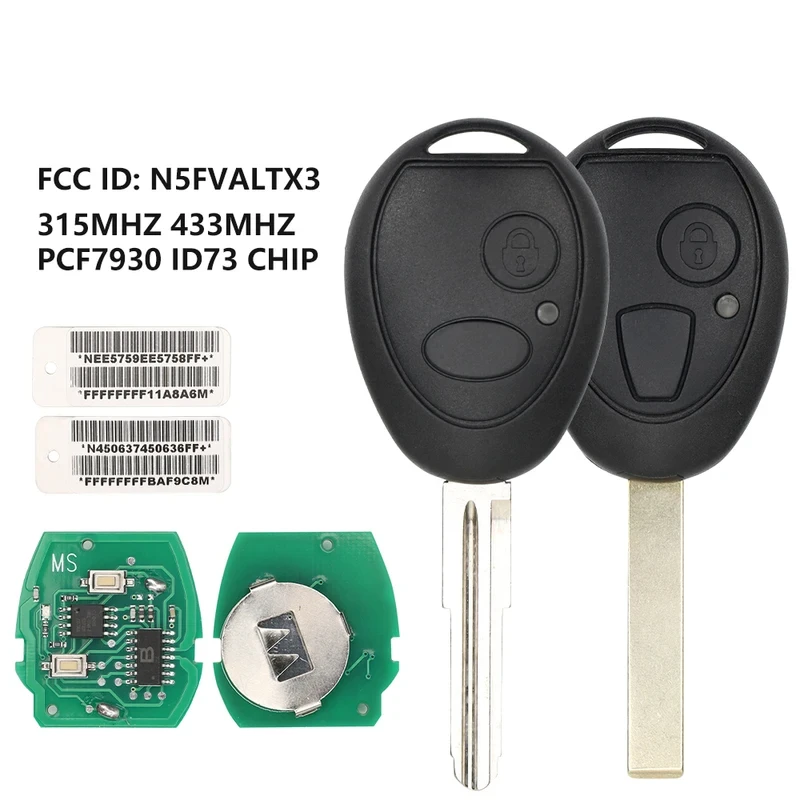 N5FVALTX3 CWE100680KIT 315/434 МГц PCF7930/31AS Автомобильный дистанционный ключ Auto Smart Rplace Пустой ключ для Bmw Mini Cooper S R50 R53
N5FVALTX3 CWE100680KIT 315/434 МГц PCF7930/31AS Автомобильный дистанционный ключ Auto Smart Rplace Пустой ключ для Bmw Mini Cooper S R50 R53