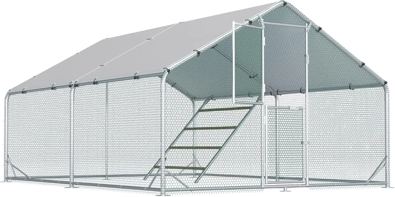 Large Chicken Coop,Metal Chicken Run for Yard with Feeding Door,Walk-in Chicken Pen for 10-20 Chickens,Outdoor Poultry Cage with
Large Chicken Coop,Metal Chicken Run for Yard with Feeding Door,Walk-in Chicken Pen for 10-20 Chickens,Outdoor Poultry Cage with