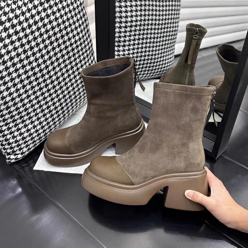 Cowboy Boots For Women Fashion Slip On Mid Calf Boots 2024 Female Square Heel Autumn Winter Girl's Boots Shoes English Style
Cowboy Boots For Women Fashion Slip On Mid Calf Boots 2024 Female Square Heel Autumn Winter Girl's Boots Shoes English Style