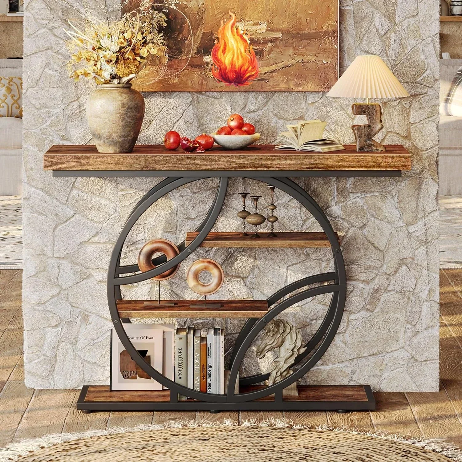 41.3 Inch Entryway Table, Industrial Console Sofa Table with Storage, Accent Table with Shelves, for Entry, Hallway, Entrance
41.3 Inch Entryway Table, Industrial Console Sofa Table with Storage, Accent Table with Shelves, for Entry, Hallway, Entrance