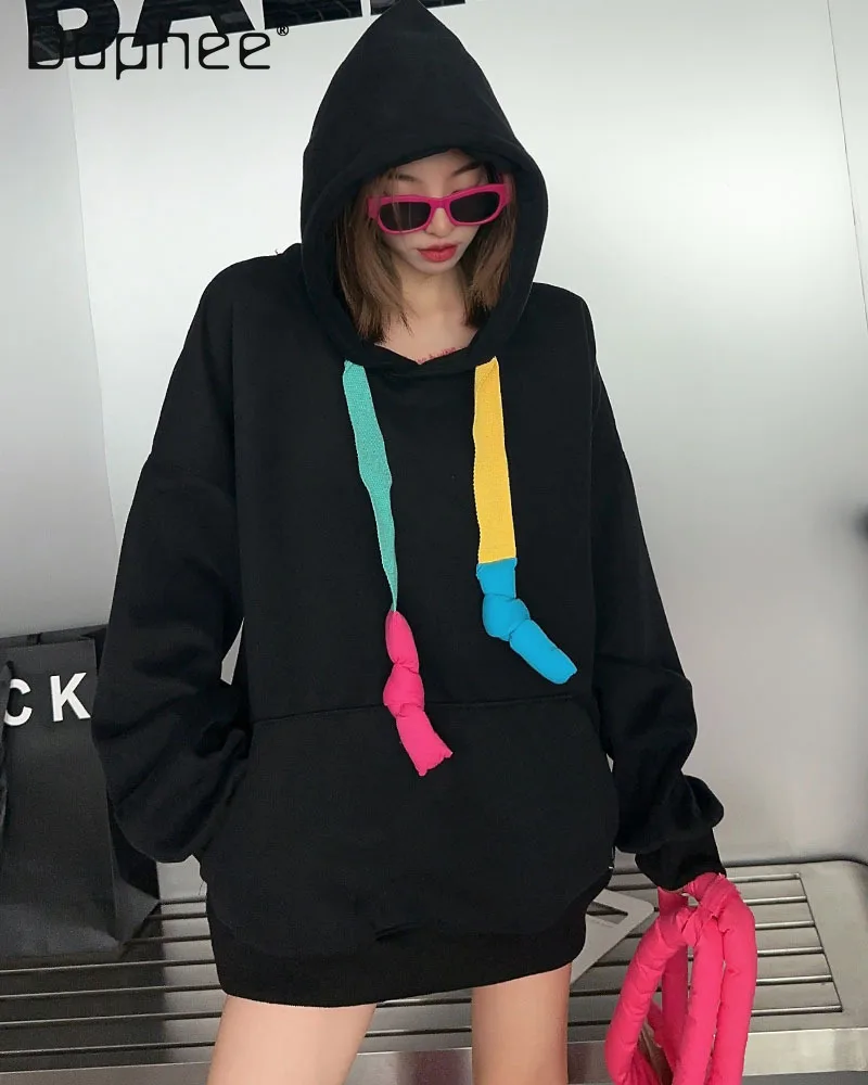 European Goods Big Version Candy Color Oversized Pullover Tops Trendy Fashion Medium Length Loose Hooded Sweatshirts Women
European Goods Big Version Candy Color Oversized Pullover Tops Trendy Fashion Medium Length Loose Hooded Sweatshirts Women