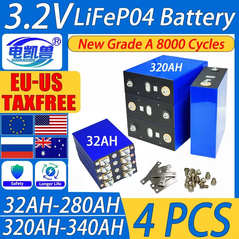 4 шт. новый высококачественный аккумулятор Lifepo4 3,2 В 320 Ач 340 Ач 280 Ач 32 Ач DIY 12 В 48 В аккумуляторная батарея домашний ящик для хранения энергии
4 шт. новый высококачественный аккумулятор Lifepo4 3,2 В 320 Ач 340 Ач 280 Ач 32 Ач DIY 12 В 48 В аккумуляторная батарея домашний ящик для хранения энергии