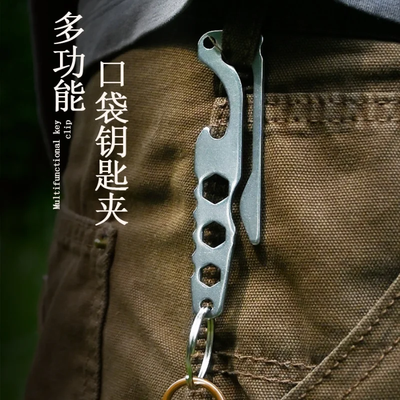 Man Outdoor Multifunctional Hanging Buckle Pocket Key Clip Stainless Steel Key Buckle EDC Tool Bottle Opener Hexagonal Wrench
Man Outdoor Multifunctional Hanging Buckle Pocket Key Clip Stainless Steel Key Buckle EDC Tool Bottle Opener Hexagonal Wrench