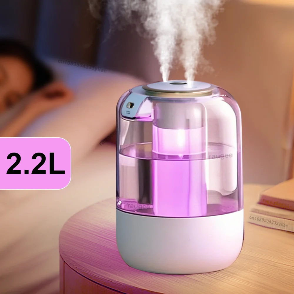2.2L Large Capacity Humidifier Dual Nozzle Humidifier for Home Bedroom Office Mute Mist Maker Air Humidifier with Night Light
2.2L Large Capacity Humidifier Dual Nozzle Humidifier for Home Bedroom Office Mute Mist Maker Air Humidifier with Night Light