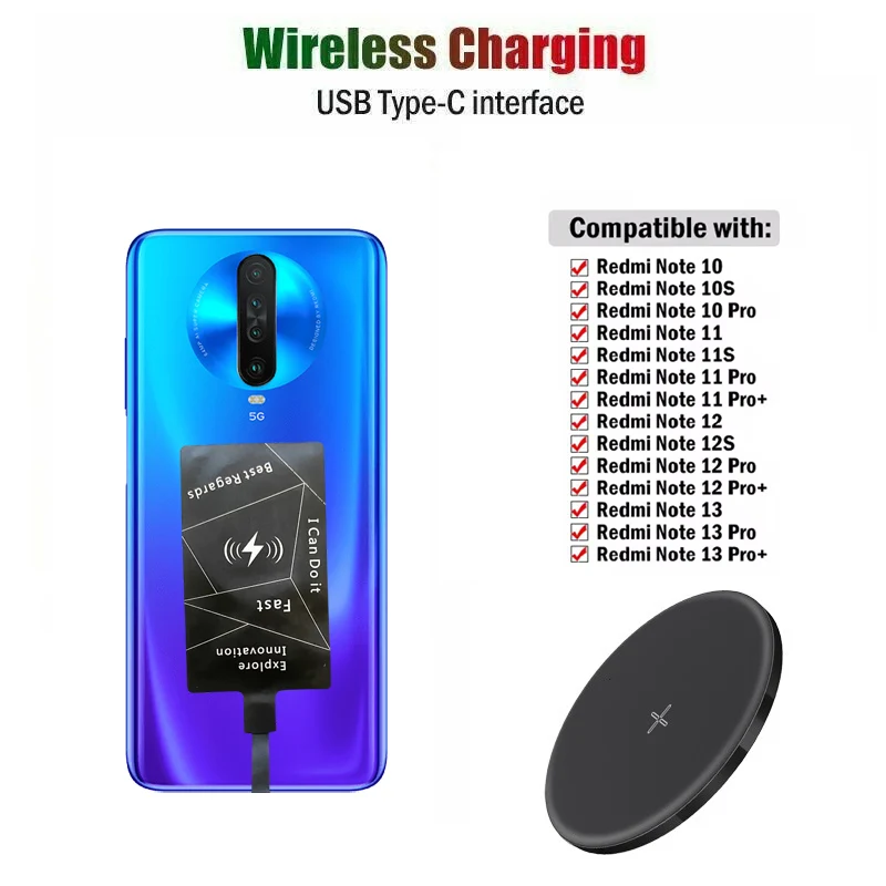 15W Qi Wireless Charger Pad+10w Type-c Receiver For Xiaomi Redmi Note 7 8 9 10 Pro 8T 9S 9T K20 K30 K40 Pro
15W Qi Wireless Charger Pad+10w Type-c Receiver For Xiaomi Redmi Note 7 8 9 10 Pro 8T 9S 9T K20 K30 K40 Pro