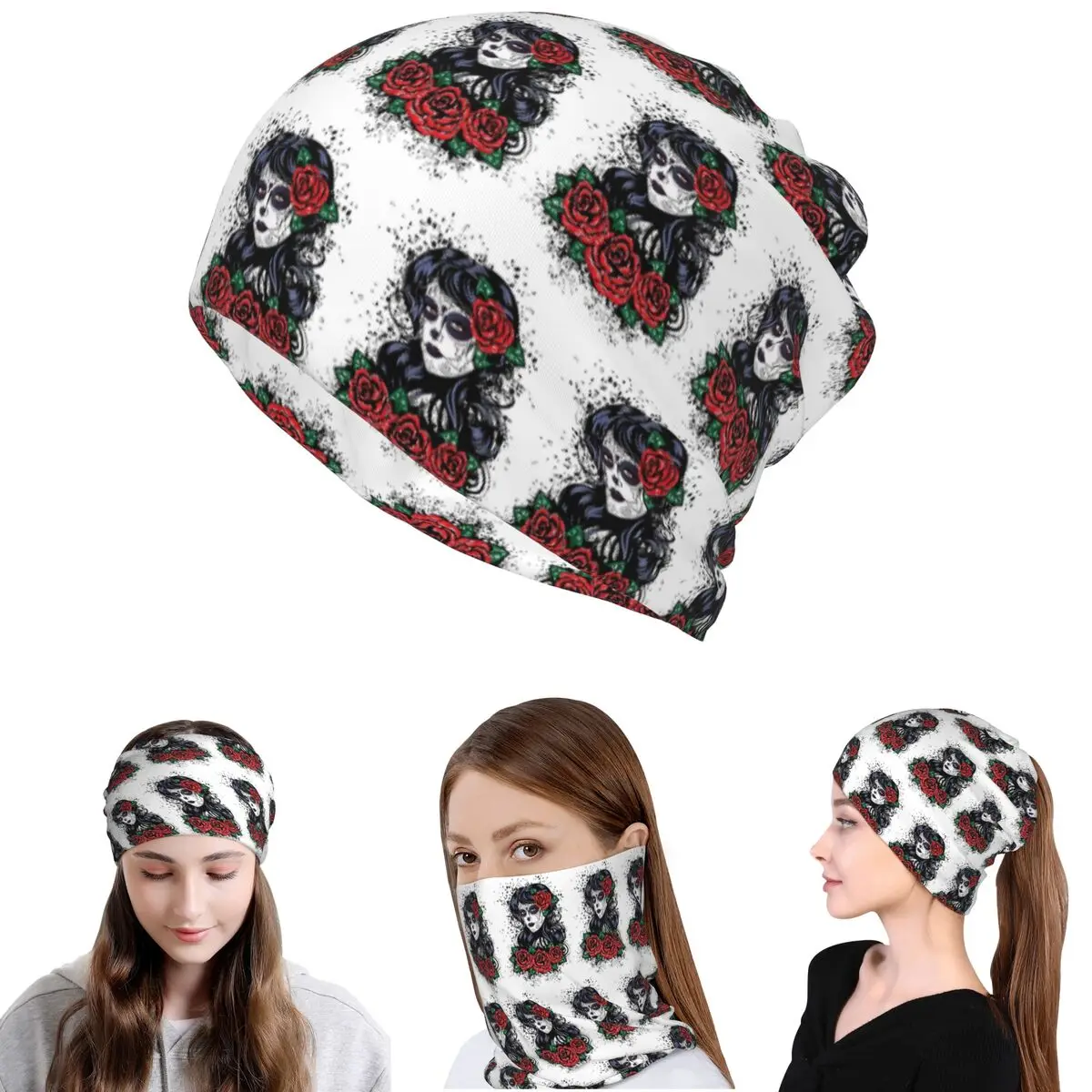 Mexican Catrina Girl Day Of The Dead Sugar Skull Bandana Neck Cover Mask Scarf Headwear Beanies Hat for Men Women Adult Washable
Mexican Catrina Girl Day Of The Dead Sugar Skull Bandana Neck Cover Mask Scarf Headwear Beanies Hat for Men Women Adult Washable