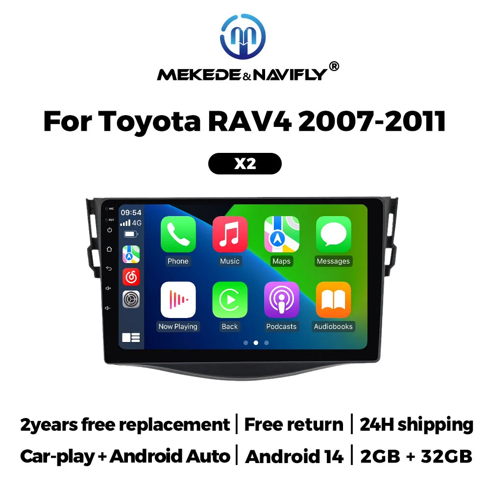 Wireless Carplay Car Radio DVD-Player 2G+32G For Toyota RAV4 2007 - 2012 Android 14 Navigation GPS Intelligent Systems
Wireless Carplay Car Radio DVD-Player 2G+32G For Toyota RAV4 2007 - 2012 Android 14 Navigation GPS Intelligent Systems