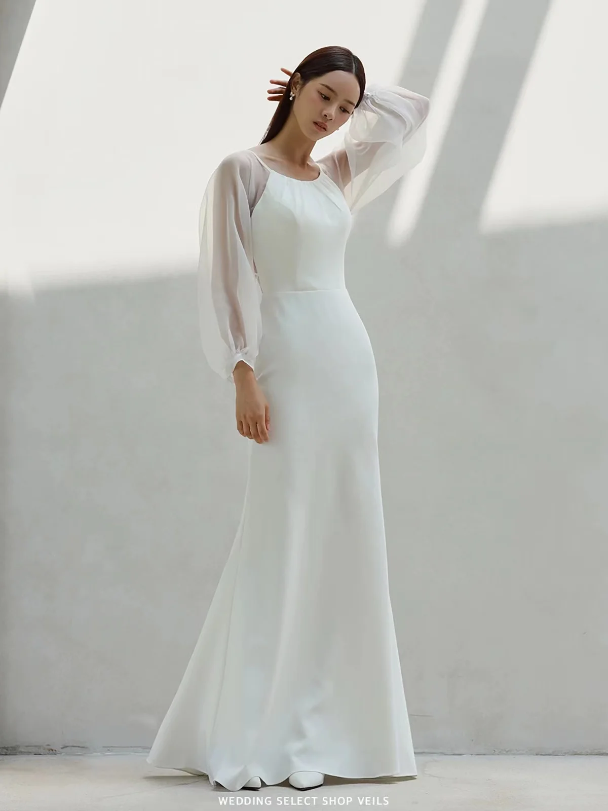 2024 New Korean Elegant Wedding Dresses O-Neck Mermaid Bridal Gowns Simple Backless Satin Long Full Sleeve Vestidos De Novi
2024 New Korean Elegant Wedding Dresses O-Neck Mermaid Bridal Gowns Simple Backless Satin Long Full Sleeve Vestidos De Novi