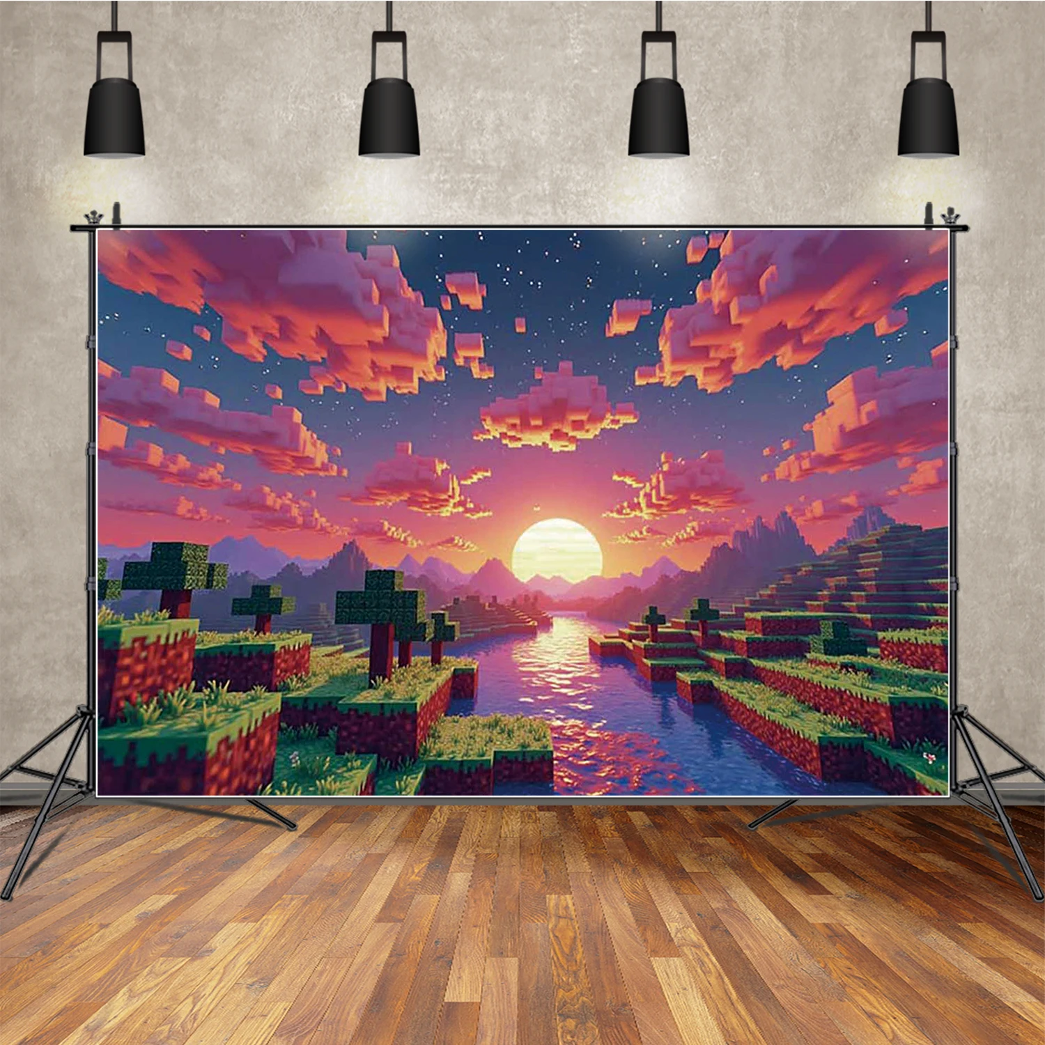 MOON.QG Newborn Boy Birthday Photography Backdrop Piexl Game World Sunset Photocall Background Child Studio Photobooth Props
MOON.QG Newborn Boy Birthday Photography Backdrop Piexl Game World Sunset Photocall Background Child Studio Photobooth Props